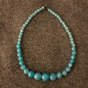 Vintage Teal Beaded Necklace
